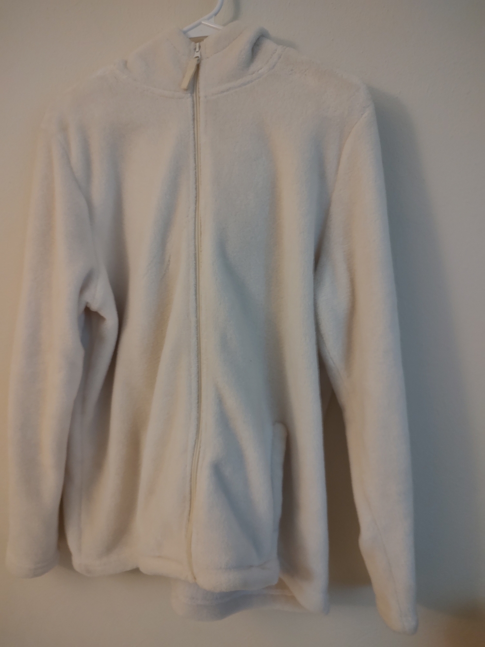 Basic Editions Cream Teddy Jacket Full-Zip